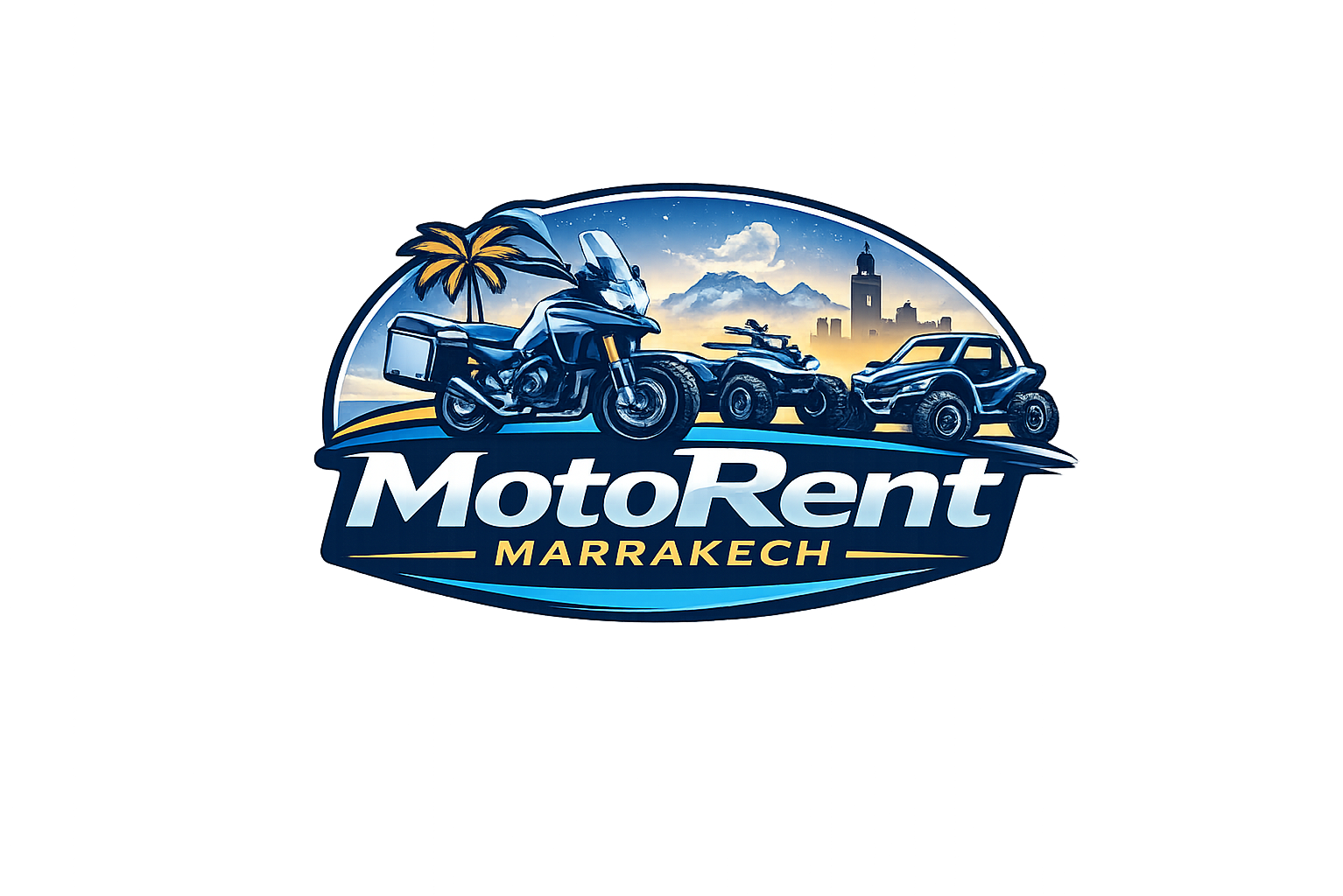 a logo design for motorent marrakech a rental com